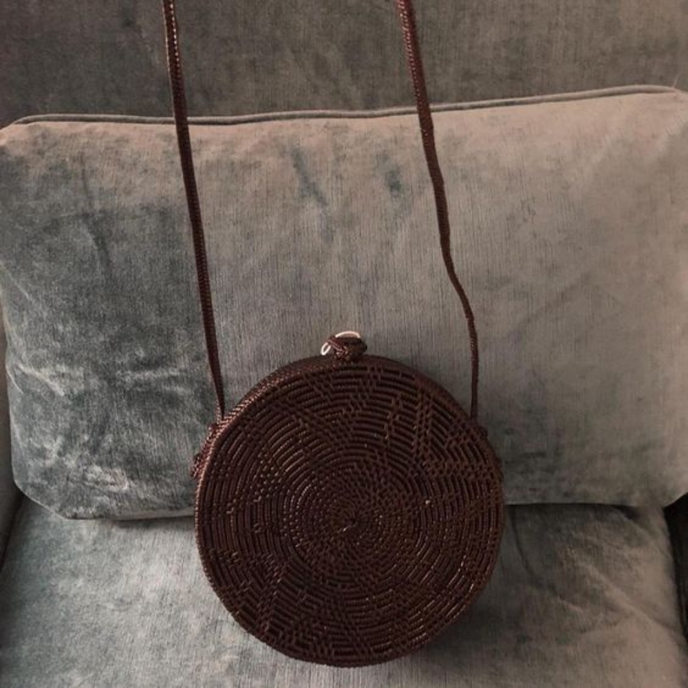 Trendy Black Rattan Bag